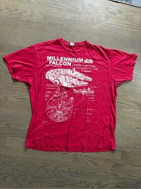 Star Wars graphic t-shirt blueprint millennium falcon men’s size xl